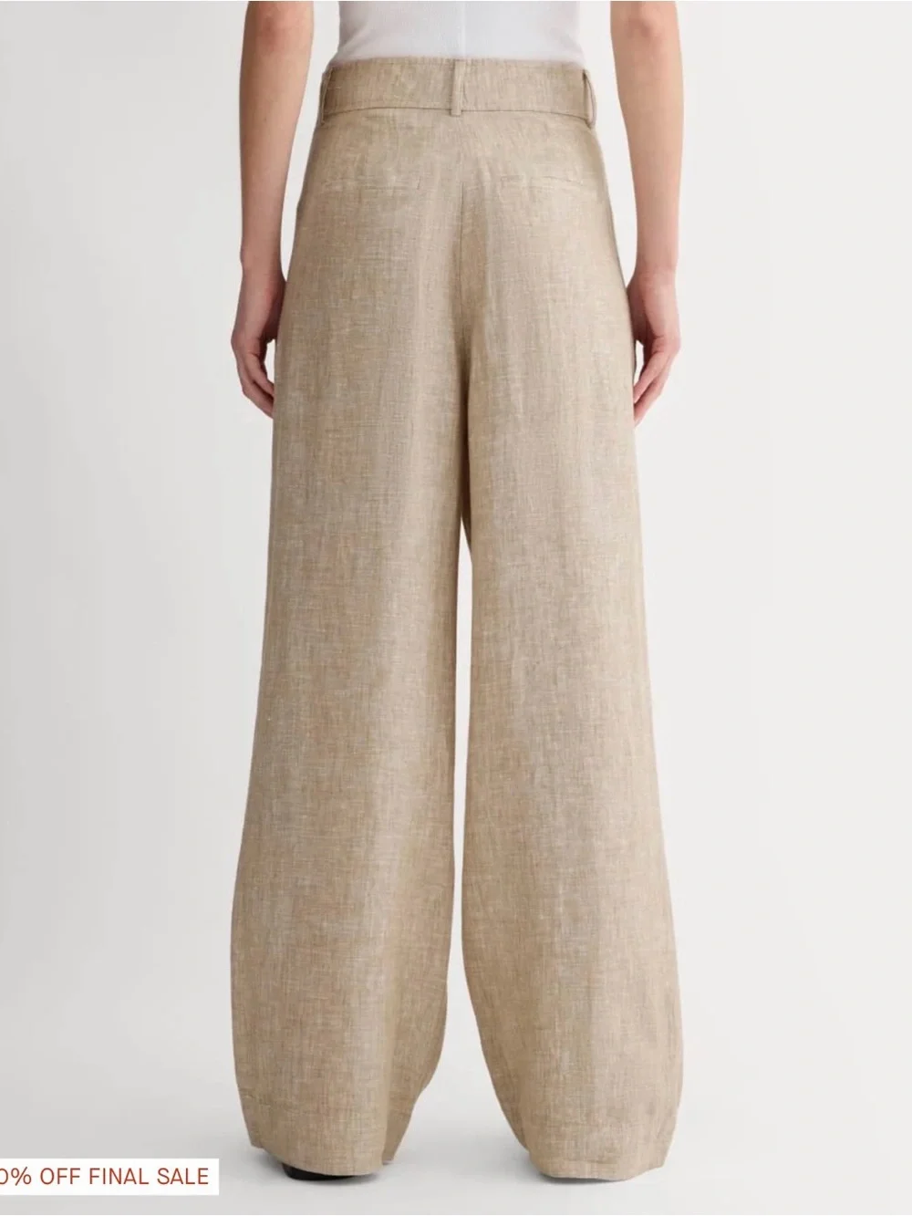 Everlane THE LINEN WAY HIGH DRAPE PANT Women’s 8 Bone Ivory Wide Leg Lightweight